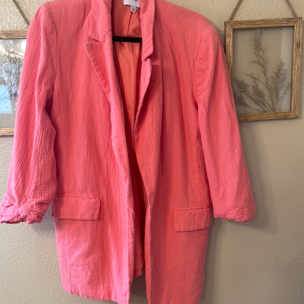 Nine West Pink Blazer Lightweight Suit Jacket